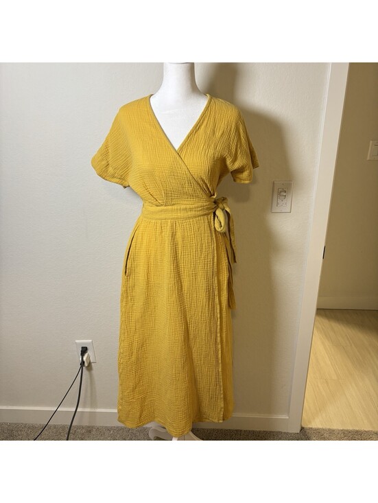 Marine Layer Dresses & Skirts - Marine Layer Cotton Gauze Wrap Dress Butter Yellow Size XS Lightweight Summer